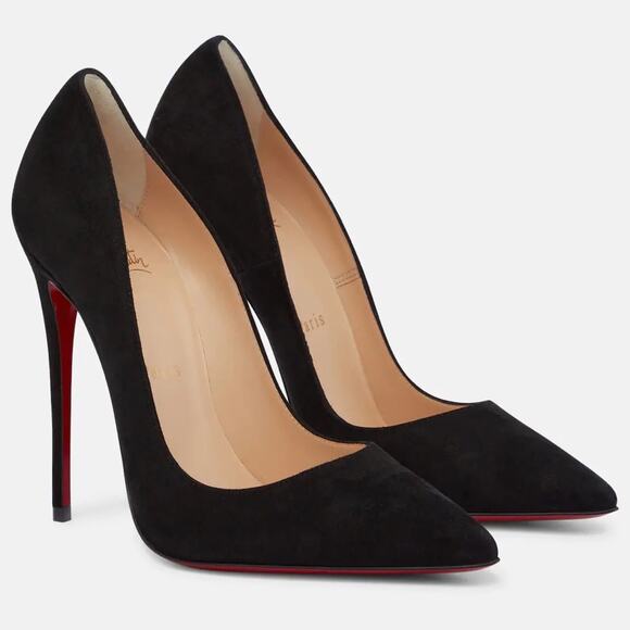 Christian Louboutin So Kate Pointed Toe in‎ Black Leather Suede Size 37 - Picture 1 of 9